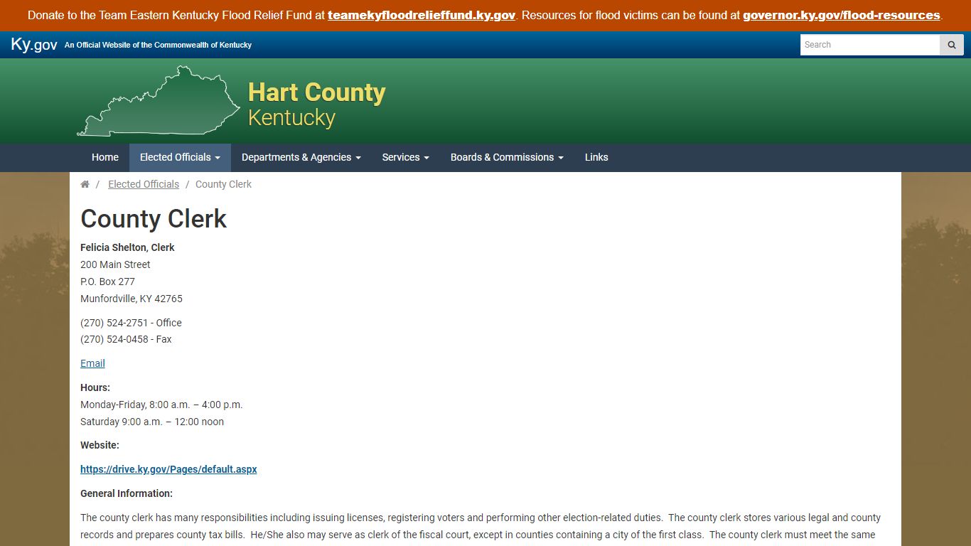 County Clerk - Hart County - Kentucky